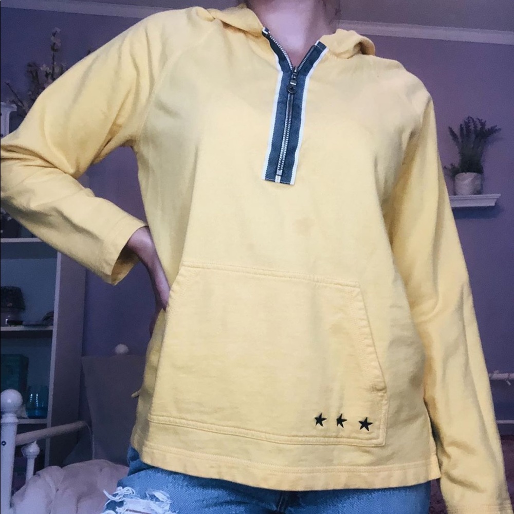 Yellow with stars quarter zip sweatshirt